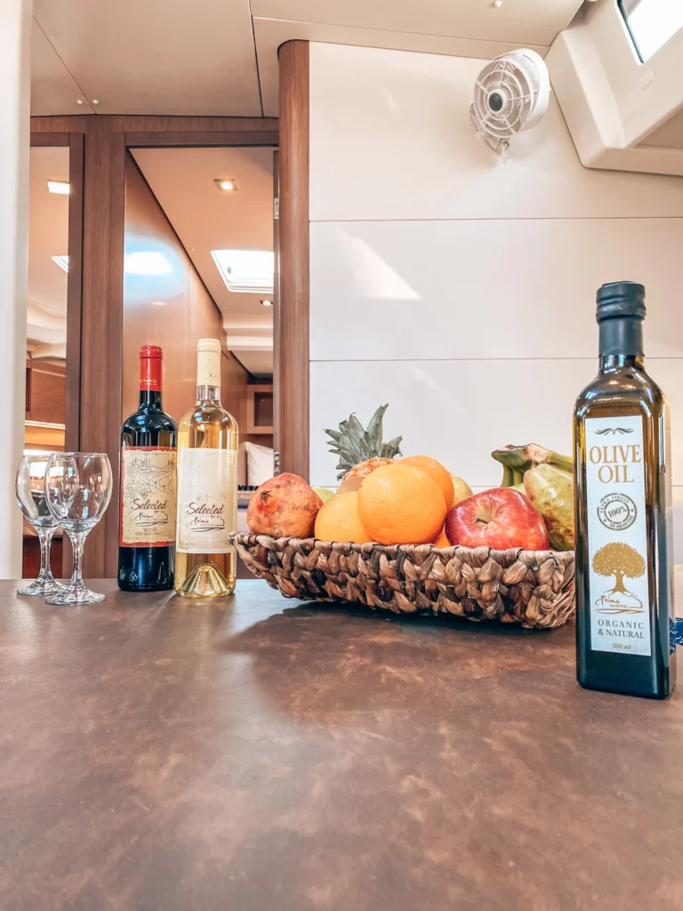 Beneteau Oceanis 46.1 - cozy saloon interior, comfortable main cabin of a sailing yacht for charter in Greece