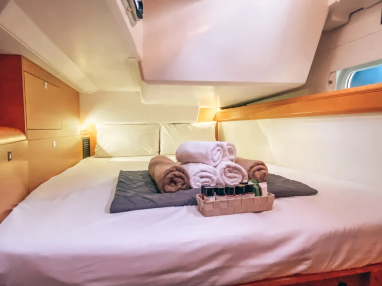 Jeanneau Sun Odyssey 509 Promise left aft cabin interior for yacht charter in Greece