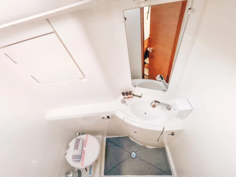 Jeanneau Sun Odyssey 509 Promise yacht toilet and bathroom interior for charter in Greece