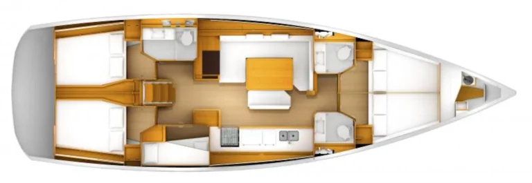 Jeanneau Sun Odyssey 509 Promise - rozkład łodzi (plan układu) | Sailing To Go, czarter jachtów w Grecji