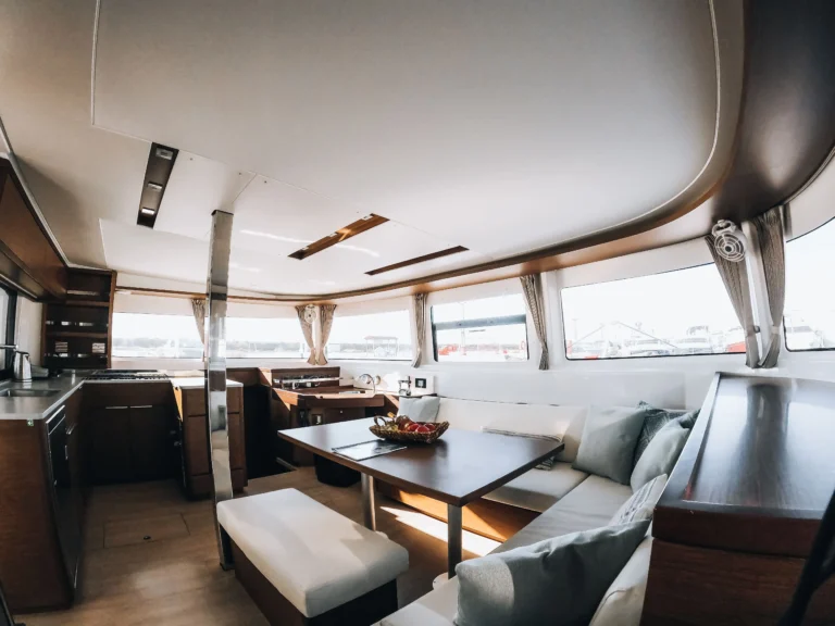 Lagoon 46 Sea Energy I saloon interior for catamaran charter in Greece